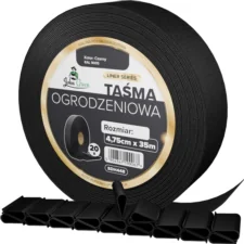 Taśma ogrodzeniowa do paneli ogrodzeniowych 4,75cm x 35m 450g/m2 Czarny + 20 Klipsów
