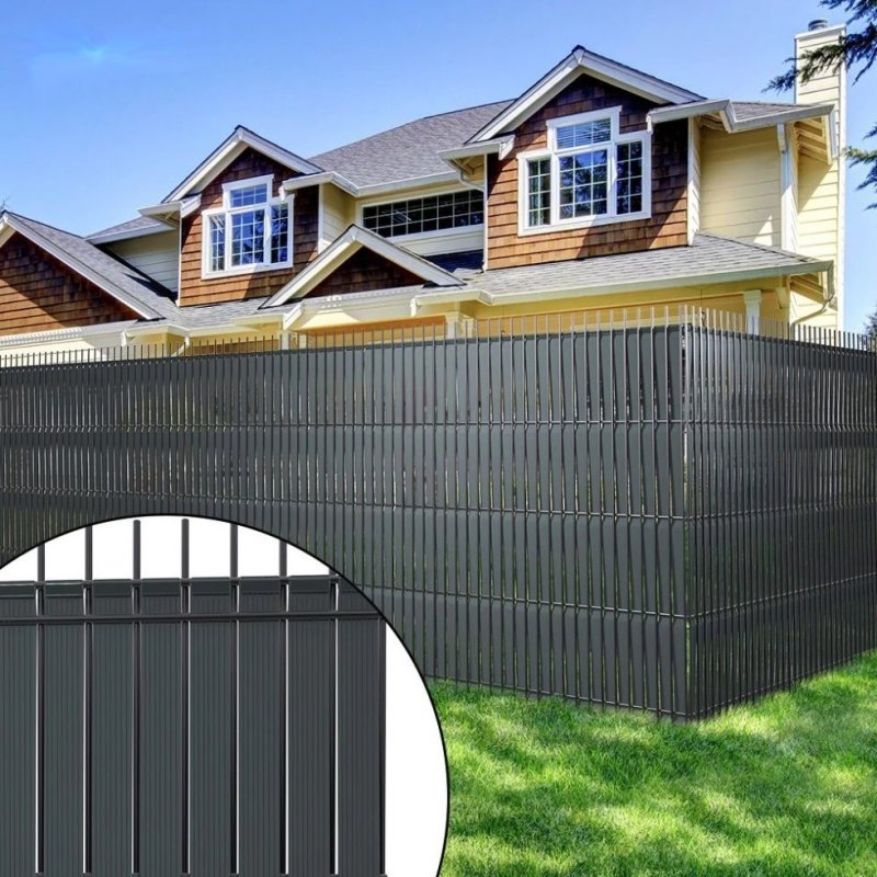 Taśma ogrodzeniowa 4,75cm x 35m Antracyt + Klipsy