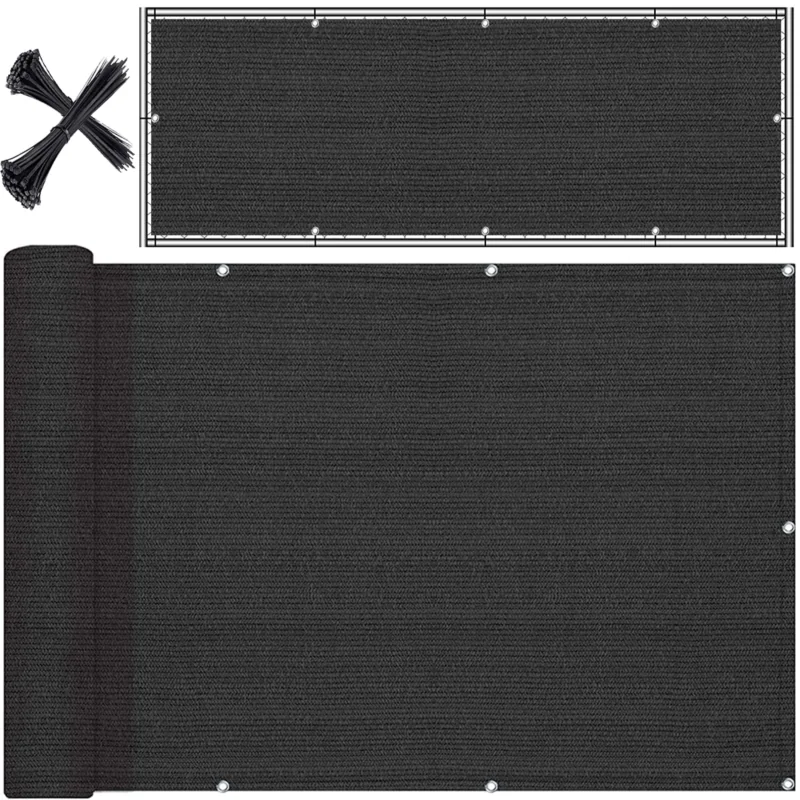 Osłona balkonowa na taras, balkon 4x1m 97% 150g/m2 Grafitowy