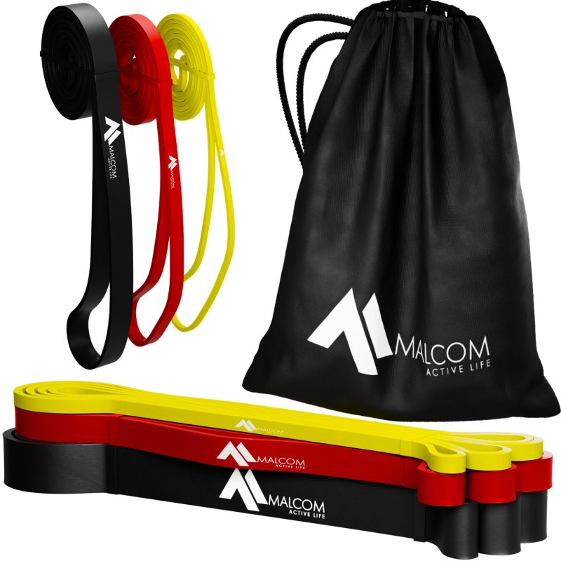 Zestaw 3 gum oporowych do ćwiczeń gumy Powerband