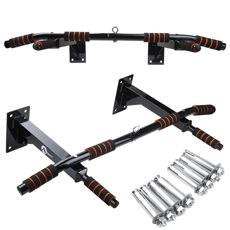 Drążek do podciągania na ścianę z 3 uchwytami + Zaczep do worka bokserskiego