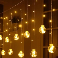 Girlanda 138LED kurtyna Bombki Biały Ciepły