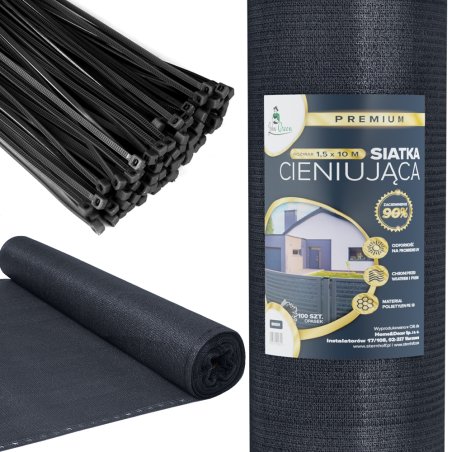 Siatka cieniująca maskująca na ogrodzenie 1,5x10m