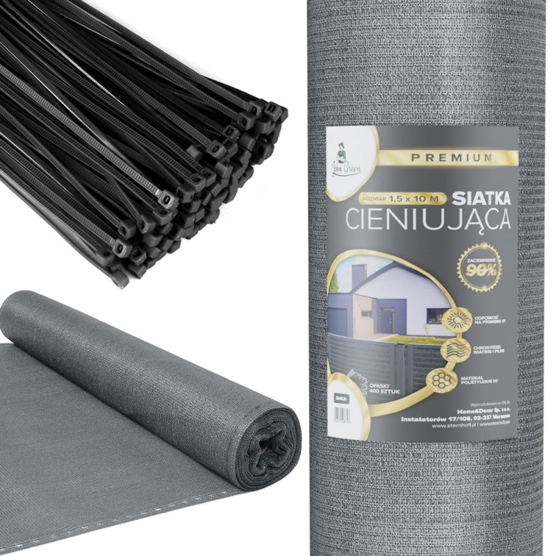 Siatka cieniująca maskująca na ogrodzenie 1,5x10m