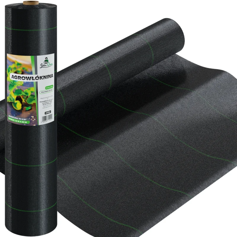 Agrowłóknina wiosenna ściółkująca na chwasty czarna 70g/m2 1,6x50m