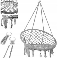 SDH178 Fotel bocianie gniazdo plecione 80cm Grafit
