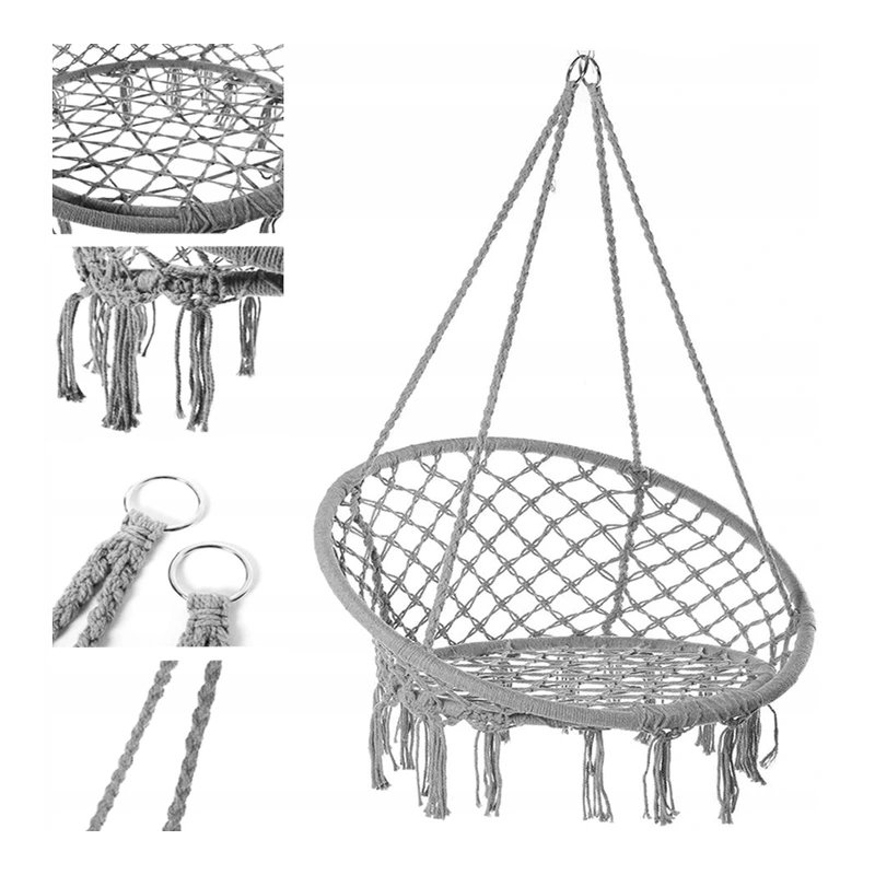 SDH178 Fotel bocianie gniazdo plecione 80cm Grafit