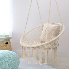 Huśtawka wisząca pleciona fotel BOHO Ecru