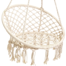 Huśtawka wisząca pleciona fotel BOHO Ecru