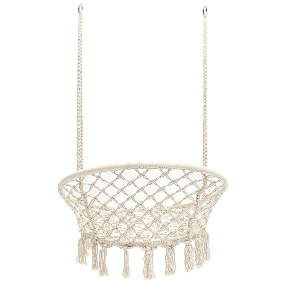 Huśtawka wisząca pleciona fotel BOHO Ecru