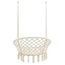 Huśtawka wisząca pleciona fotel BOHO Ecru