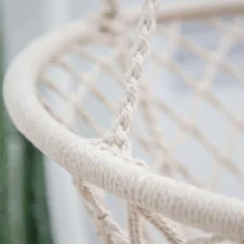 Huśtawka wisząca pleciona BOHO Ecru + Poduszka