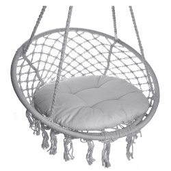 Huśtawka wisząca pleciona 80cm + Poduszki Grafit