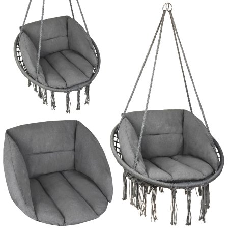 Huśtawka wisząca pleciona BOHO + 2x Poduszka XXL