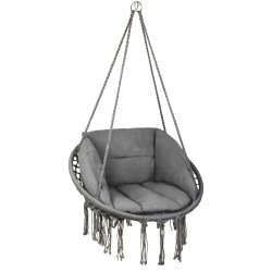 Huśtawka wisząca pleciona BOHO + 2x Poduszka XXL