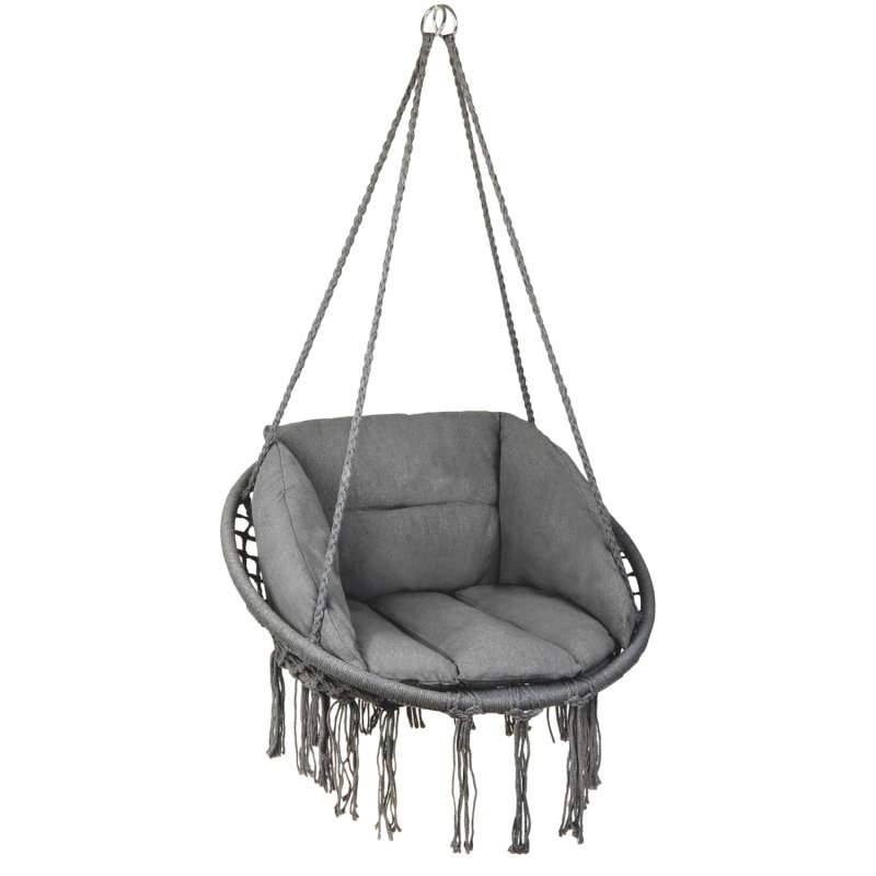 Huśtawka wisząca pleciona BOHO + 2x Poduszka XXL