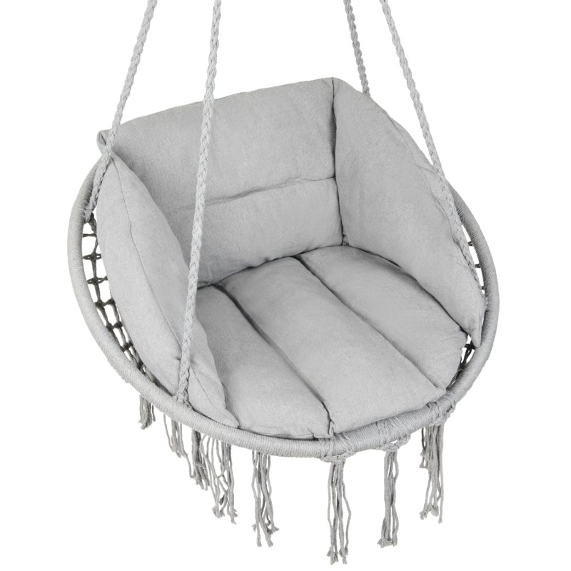 Huśtawka wisząca pleciona BOHO + 2x  Poduszka XXL