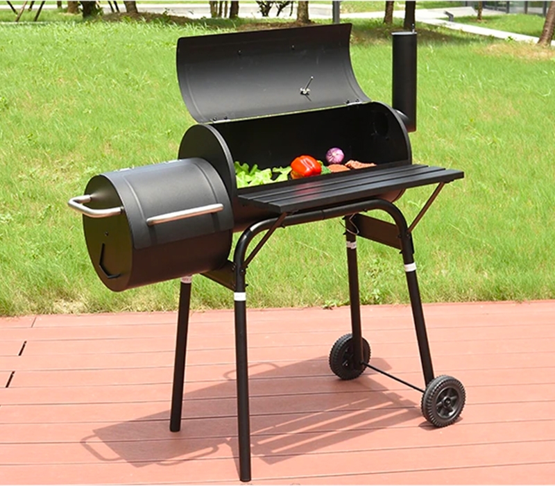 Grill ogrodowy węglowy z wędzarnią + Mata teflon