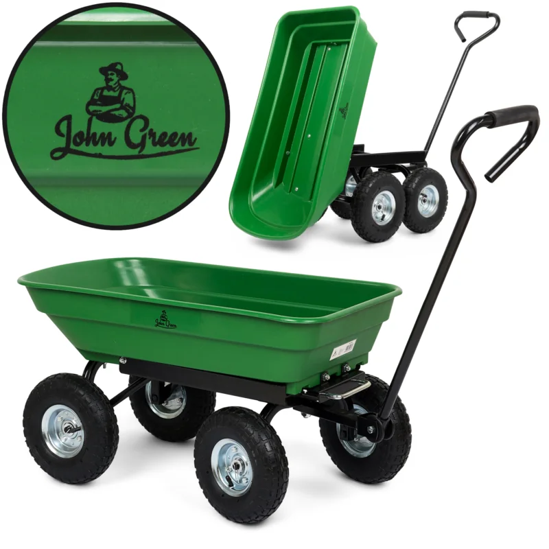 Wózek transportowy ogrodowy przyczepka z funkcją wywrotki 75L 300kg