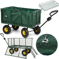Wózek transportowy ogrodowy z opuszczanymi burtami 205L 300kg + Wkład + Tacka