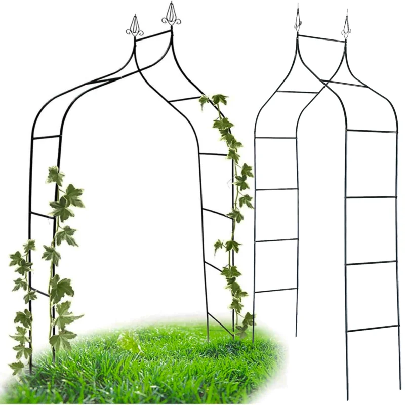 Pergola ogrodowa do róż i roślin pnących metalowa łuk ze szpicem 260cm