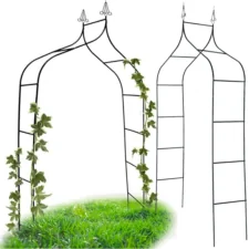Pergola ogrodowa do róż i roślin pnących metalowa łuk ze szpicem 260cm