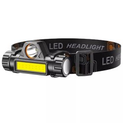 Latarka czołowa LED COB z magnesem