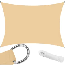 Żagiel przeciwsłoneczny wodoodporny prostokątny Beżowy 3x4m + Linka