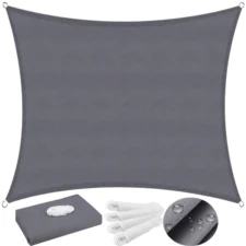 Żagiel przeciwsłoneczny ogrodowy kwadratowy Grafitowy 3x3m + Linka