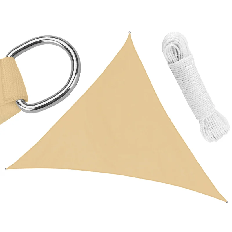 Żagiel przeciwsłoneczny ogrodowy wodoodporny trójkątny Beżowy 3x3x3m