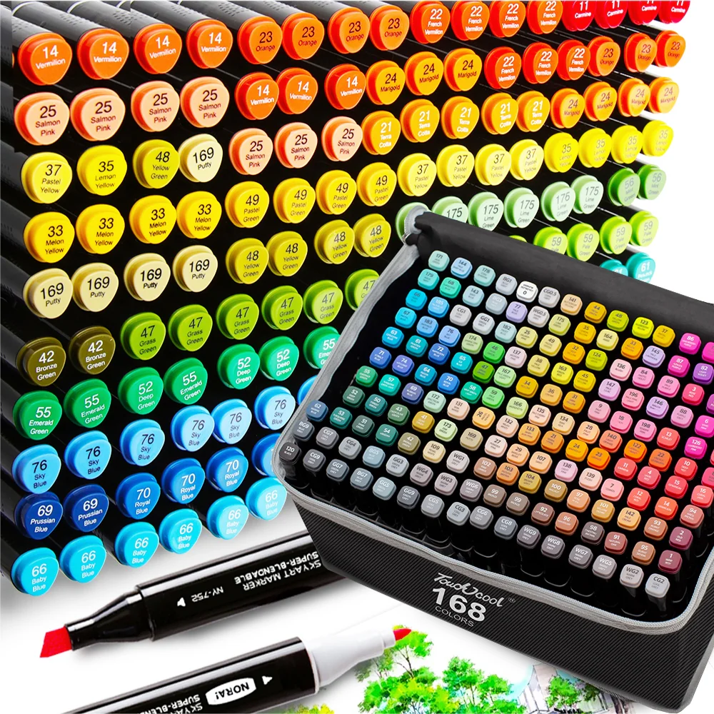 Flamastry alkoholowe markery pisaki 168szt. Flamastry alkoholowe markery pisaki 168szt.