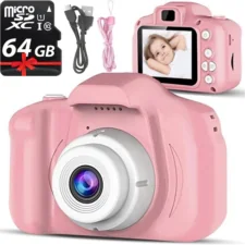 Cyfrowy aparat fotograficzny dla dzieci Różowy + Karta 64GB