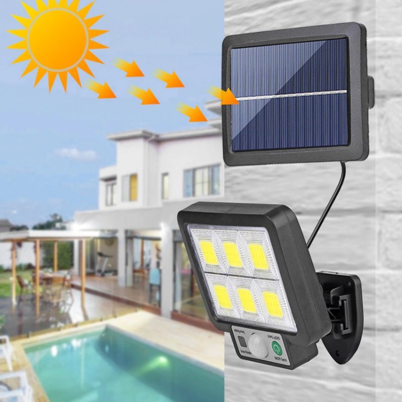 Lampa solarna naścienna 6xCOB 120LED