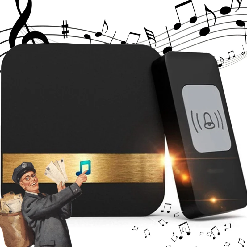 Dzwonek do drzwi bezprzewodowy wodoodporny Czarny