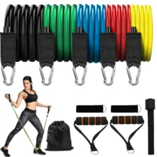 Zestaw 5 gum oporowych do ćwiczeń + Uchwyty + Worek