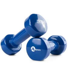 Hantle żeliwne z wykończeniem winylowym Niebieskie 2x2kg