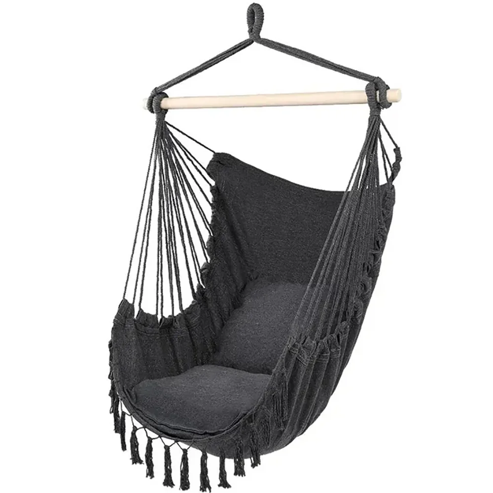 Hamak krzesło brazylijskie BOHO + Poduszki Grafit