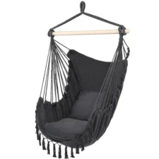 Hamak krzesło brazylijskie BOHO + Poduszki Grafit