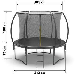 Trampolina ogrodowa BLACK + Drabinka 244cm 8ft