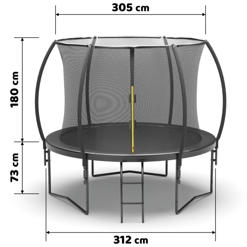 Trampolina ogrodowa BLACK + Drabinka 244cm 8ft