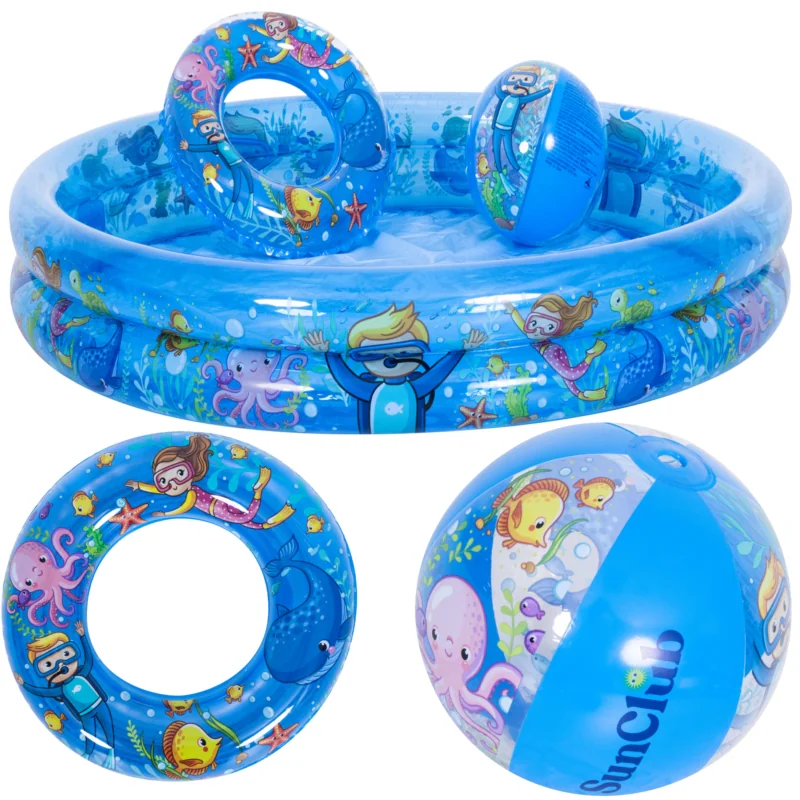 Basen ogrodowy dmuchany dla dzieci + Koło + Piłka