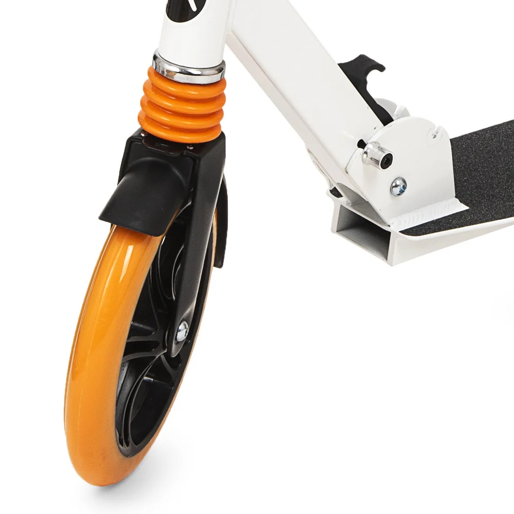 Hulajnoga duża składana z amortyzatorem Biała