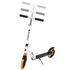 Hulajnoga duża składana z amortyzatorem Biała