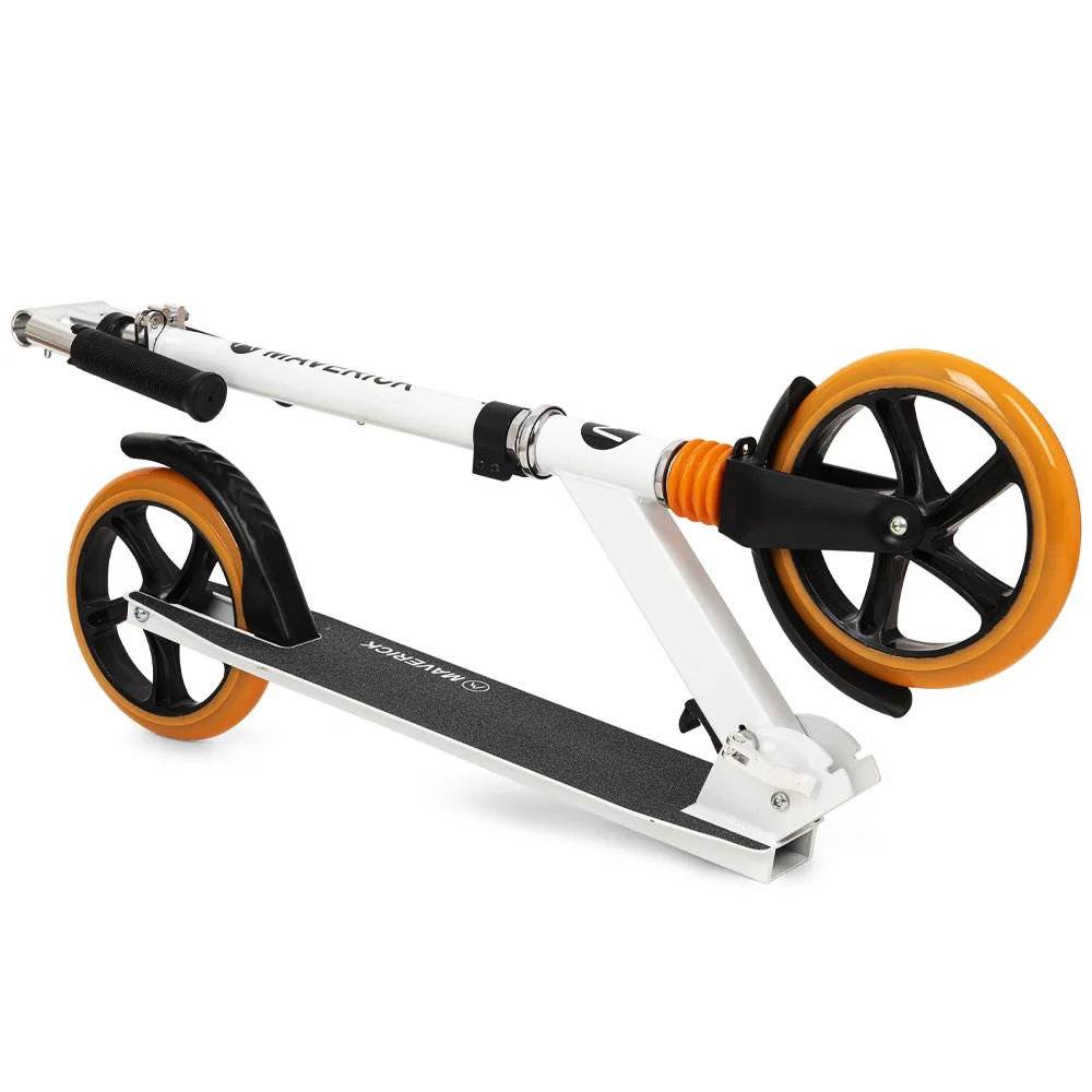 Hulajnoga duża składana z amortyzatorem Biała