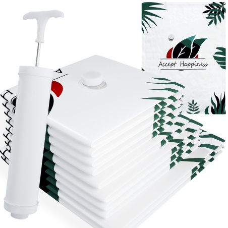 Worki próżniowe na ubrania 10 sztuk + Pompka