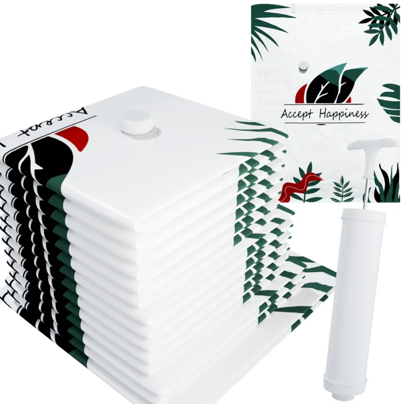 Worki próżniowe na ubrania i tekstylia 40x60cm, 50x70cm, 60x80cm, 80x100cm 10 sztuk + Pompka