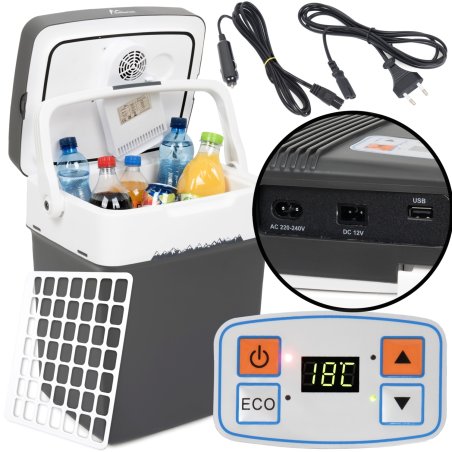 SDH118 Lodówka samochodowa 32L Grafitowa