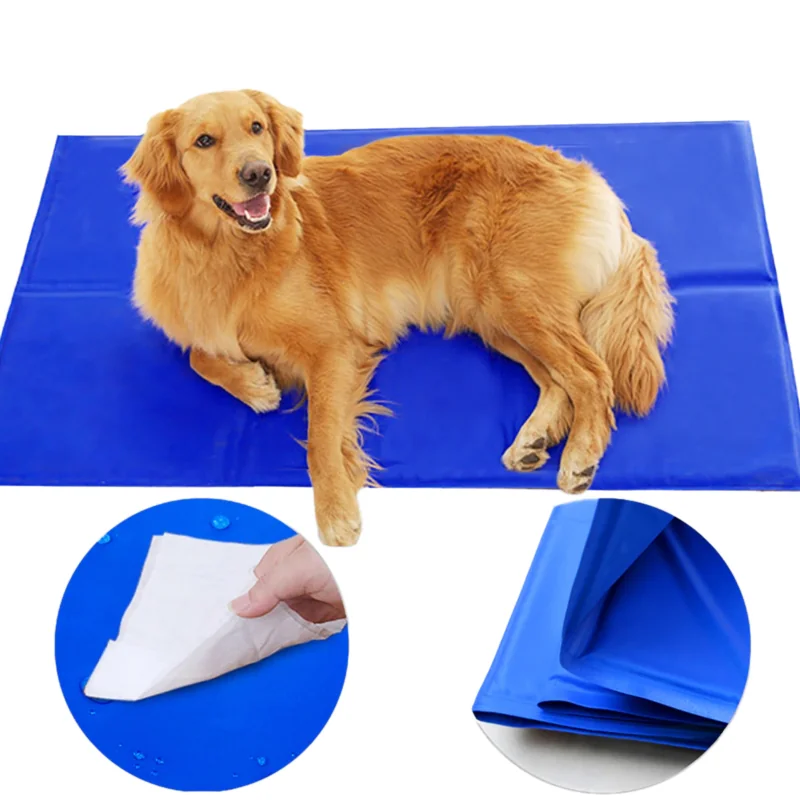 Mata chłodząca dla psa zwierząt Niebieska 90x50cm