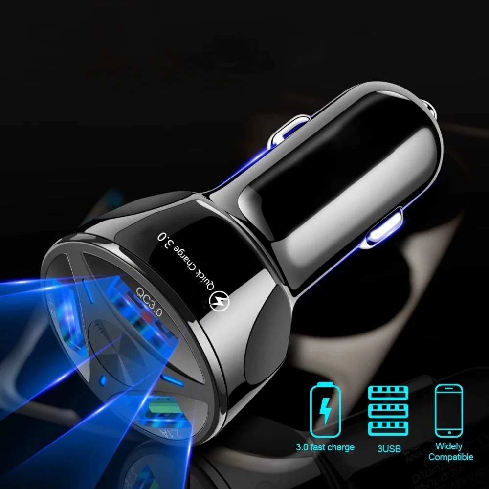 Ładowarka samochodowa do telefonu 3x USB QC 3.0