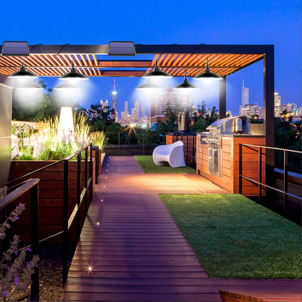 Lampa solarna wisząca żyrandol x2 + Pilot